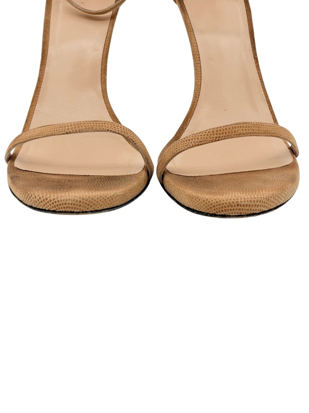 Pan Goosebump Napa Nudist Ankle-Strap Stiletto Sandals - Picture 9 of 16